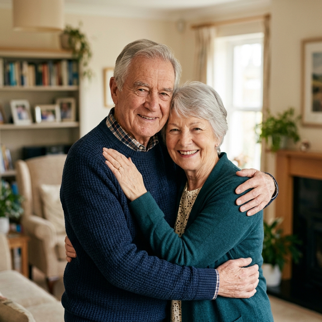 Senior couple who found affordable final expense insurance